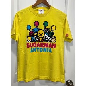 SUGARMAN ANTONIA Mens Yellow Graphic T Shirt Expo Milano 2015 Size 3 Sm/Med